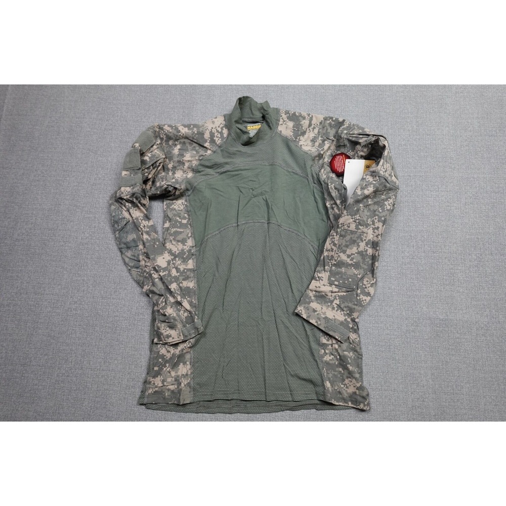 Massif Army Combat Shirt Mens Large Green Digital Camo Stretch Compression NWT‎